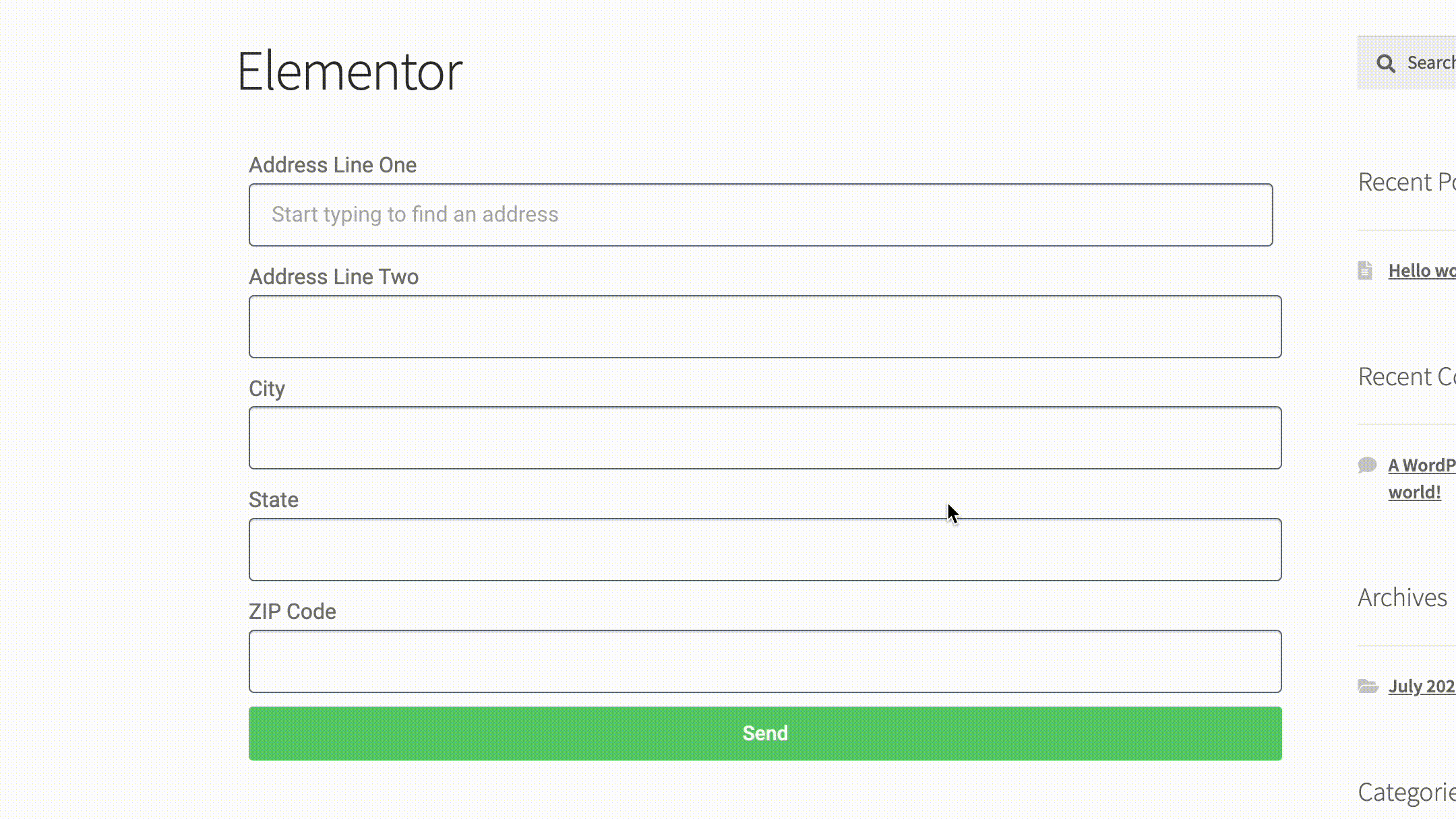 Activate Address Finder on your address collection form