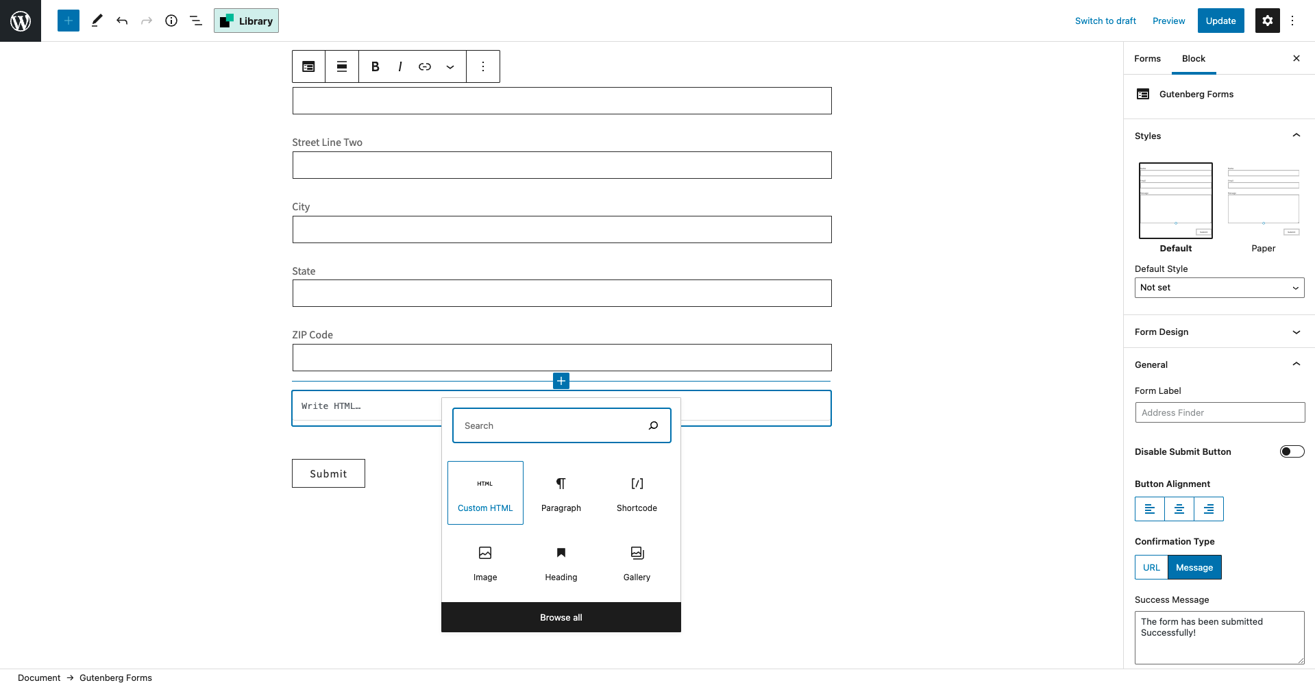 Create HTML block-screenshot