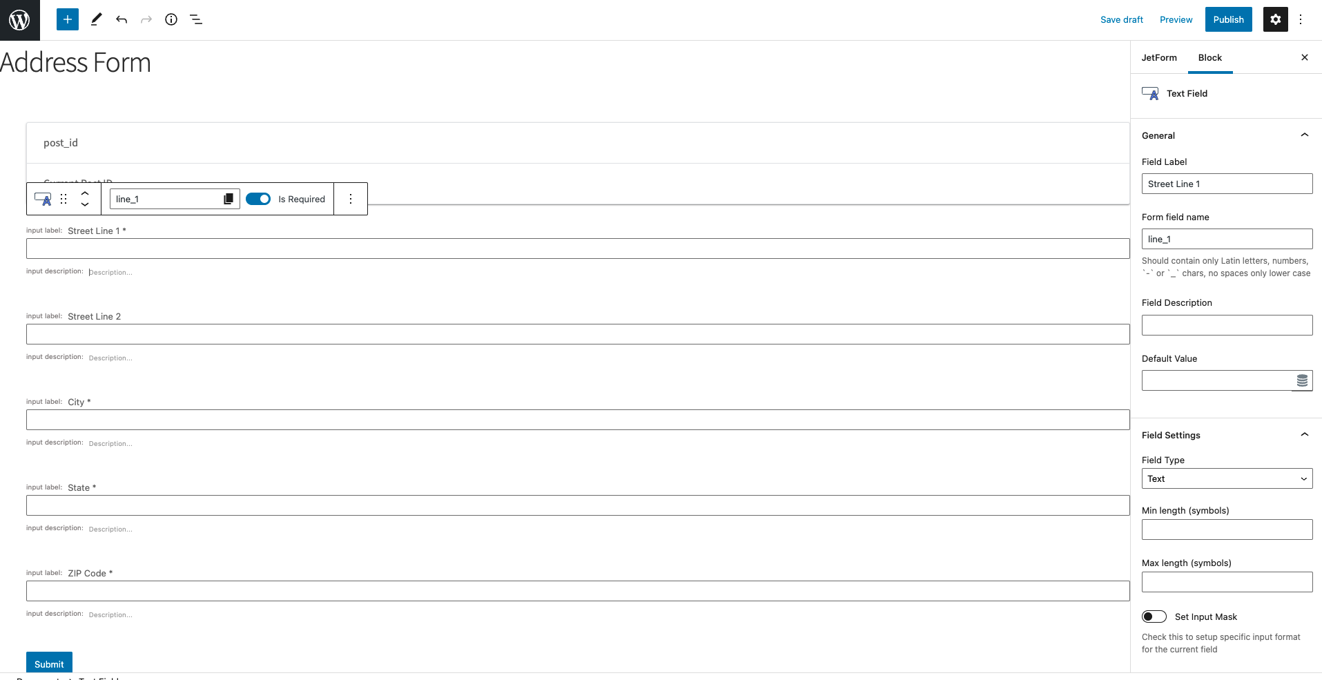 Create address fields-screenshot