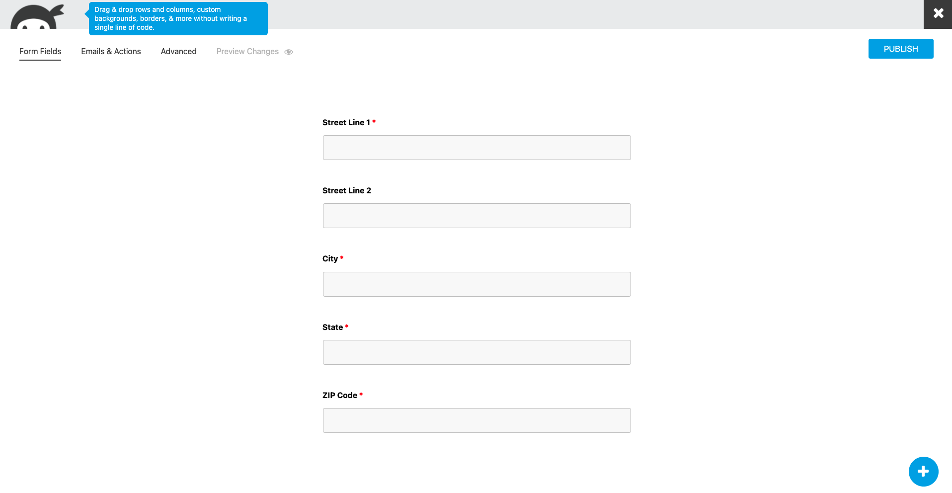 Create address fields-screenshot