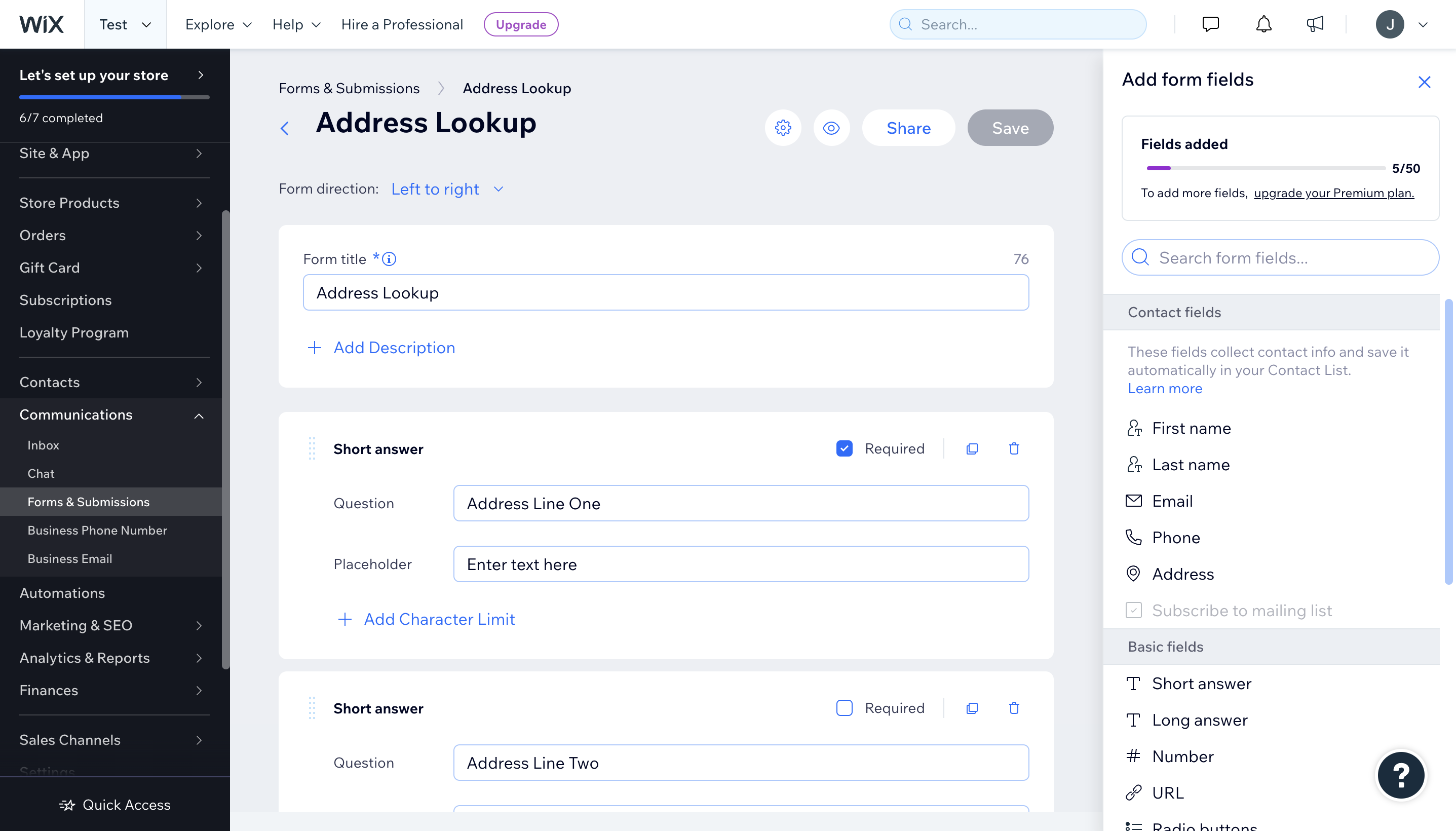 Create address fields-screenshot